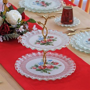 Glore Maudie Altın Yaldızlı Cam Kurabiyelik 84379 