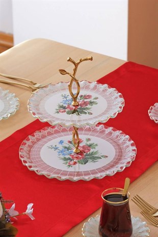 Glore Maudie Altın Yaldızlı Cam Kurabiyelik 84379 