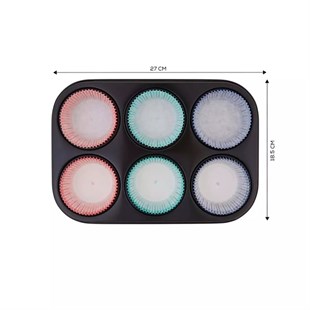 Guardini Gardenia 6lı Muffin Kek Kalıbı Kağıtlı 27x18,5 Cm 06689907 