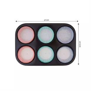 Guardini Gardenia 6lı Muffin Kek Kalıbı Kağıtlı 27x18,5 Cm 06689907 