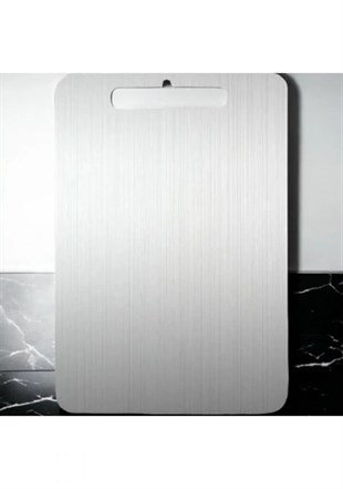 İnci Çelik 304 Paslanmaz Çelik Kesme Tahtası Antibakteriyel Pano Orta 32,5 x 24,5 Cm 