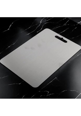 İnci Çelik 304 Paslanmaz Çelik Kesme Tahtası Antibakteriyel Pano Orta 32,5 x 24,5 Cm 