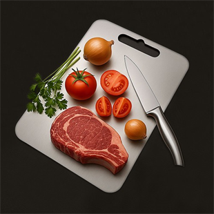 İnci Çelik 304 Paslanmaz Çelik Kesme Tahtası Antibakteriyel Pano Küçük 27 x 21 Cm 