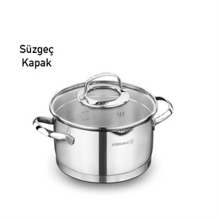 Korkmaz A1990 Steama Süzgeç Kapak Çelik Tencere 16 Cm 