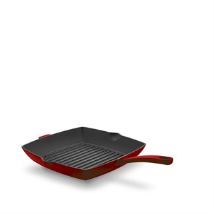 Korkmaz A2846-1 Casta Kare Grill Döküm Tava Kırmızı 26X26 