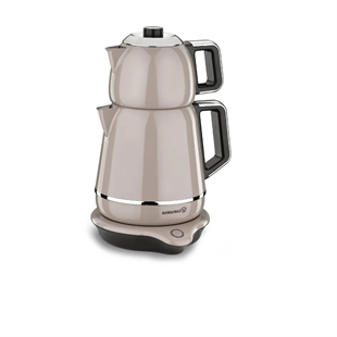Korkmaz A332-02 Demiks Bej/Krom Elektrikli Çaydanlık 1.7 Litre 