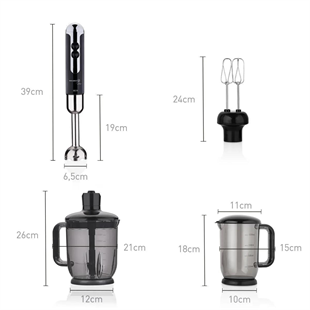 Korkmaz A447-12 Mia Mega Siyah/Krom Blender Set 