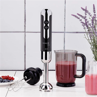 Korkmaz A447-12 Mia Mega Siyah/Krom Blender Set 