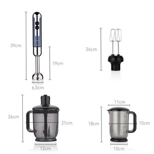 Korkmaz A447-13 Mia Mega Azura/Krom Blender Set 