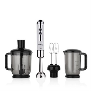 Korkmaz A447-14 Mia Mega Blender Set Vanilya/Krom 