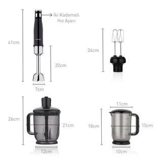 Korkmaz A449 Performix Mega Blender Seti Siyah 