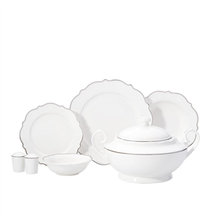 Korkmaz A8248 Eliza Collection 60 Parça Platin Yemek Takımı 