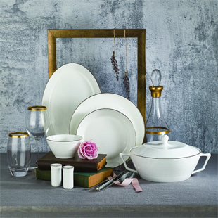 Korkmaz A8263 Lines Collection 58 Parça Yuvarlak Yemek Takımı 