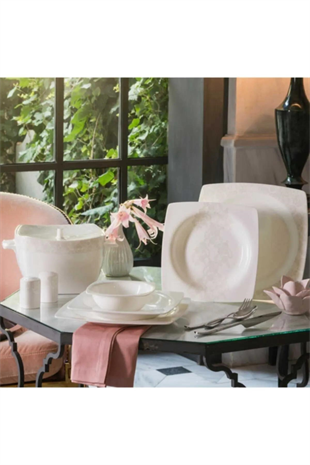 Korkmaz A8430 Bone Selection 60 Parça Kare Yemek Takımı 