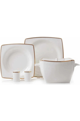 Korkmaz A8438 Bone Selection 60 Parça Kare Yemek Takımı 