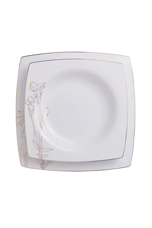 Korkmaz A8438 Bone Selection 60 Parça Kare Yemek Takımı 