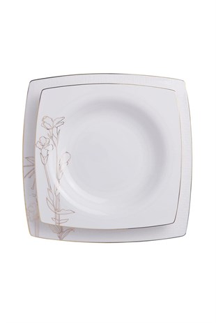 Korkmaz A8438 Bone Selection 60 Parça Kare Yemek Takımı 