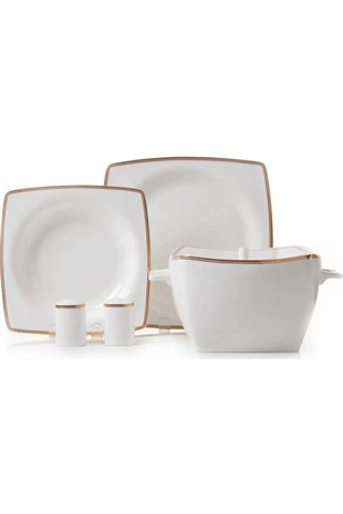 Korkmaz A8438 Bone Selection 60 Parça Kare Yemek Takımı 
