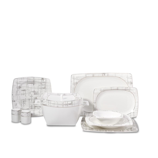 Korkmaz A8453 Bone Selection 60 Parça Kare Yemek Takımı 