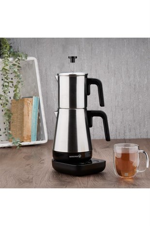Korkmaz A850 Moderna Elektrikli Çaydanlık Siyah/Satin 