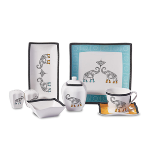 Korkmaz A8584 Link Collection 28 Parça Kare Kahvaltı Takımı 