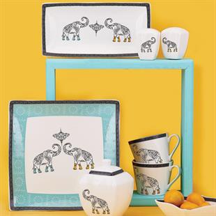 Korkmaz A8584 Link Collection 28 Parça Kare Kahvaltı Takımı 