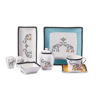 Korkmaz A8584 Link Collection 28 Parça Kare Kahvaltı Takımı 