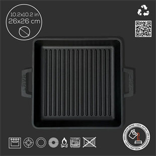Lava Demir Döküm Izgara Grill Tava Kare 26x26 Cm  LV ECO GT 2626 GT 