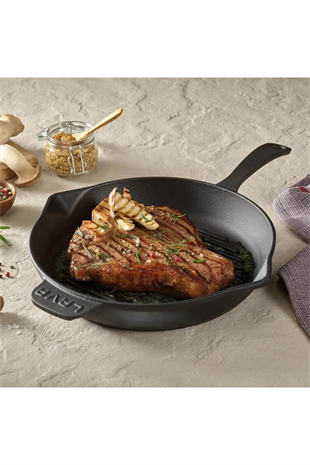 Lava Demir Döküm Metal Kulplu Yuvarlak Izgara Grill Tava 28 Cm  LV ECO Y GT 28 