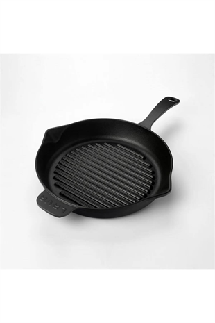 Lava Demir Döküm Metal Kulplu Yuvarlak Izgara Grill Tava 28 Cm  LV ECO Y GT 28 