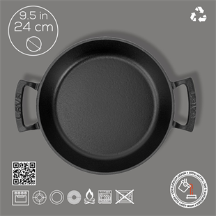 Lava Demir Döküm Yumurta Sahanı 24 Cm Siyah LV ECO Y TV 24 SHN 