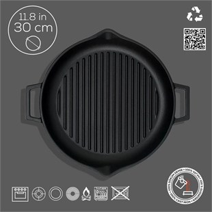 Lava Demir Döküm Yuvarlak Izgara Grill Tava 30 Cm Eco Gt 30 T5 