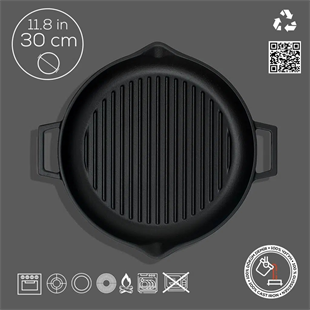 Lava Demir Döküm Yuvarlak Izgara Grill Tava 30 Cm Eco Gt 30 T5 
