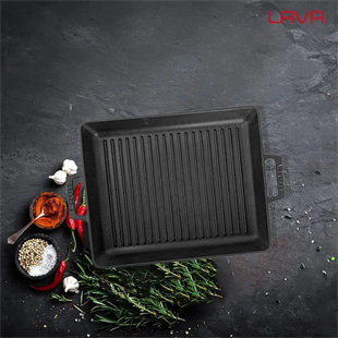 Lava Izgara Grill Demir Döküm Tava 26x32 Metal Kulplu LV ECO GT 2632 T3 