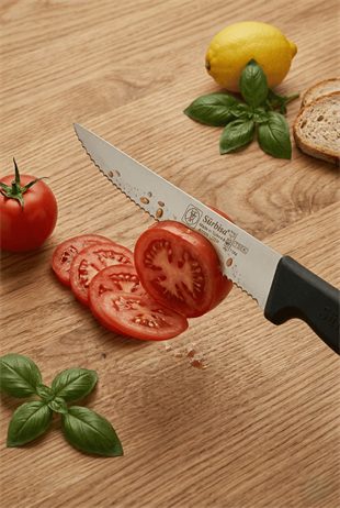 Lazerli Tırtıklı Sürmene Sebze Meyve Biftek Steak Mutfak Bıçağı 24 Cm Lazer Bileme Sürbisa 61005-LZ 
