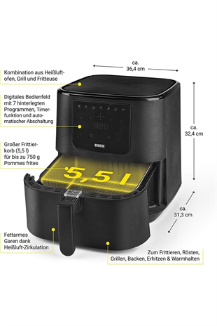 Leggno N8werk Ds05050 Hot Aır Fryer 5,5 Litre 