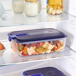 Luminarc Temp Easy Box Dikdörtgen Vakumlu Saklama Kabı 197 CC Mavi Kapak 003Q1922 