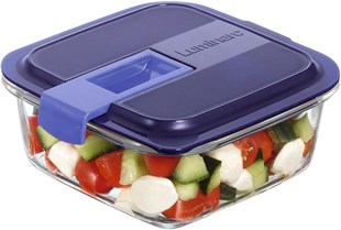 Luminarc Temp Easy Box Kare Vakumlu Saklama Kabı 76 CC Mavi Kapak 003P7422 