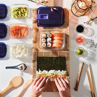 Luminarc Temp Easy Box Kare Vakumlu Saklama Kabı 76 CC Mavi Kapak 003P7422 