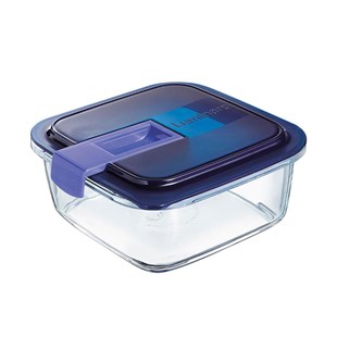 Luminarc Temp Easy Box Kare Vakumlu Saklama Kabı 76 CC Mavi Kapak 003P7422 