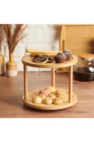 Mien Bambu 2 Katlı Döner Sunumluk Mien-426 