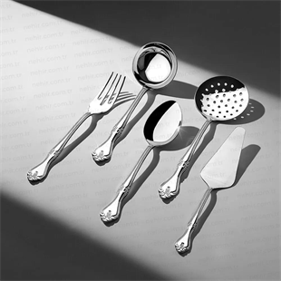 Nehir Lalezar Sade 5 Parça Çelik Servis Takımı 