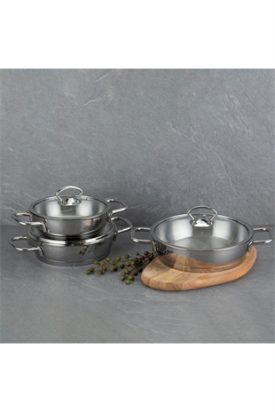 Nehir Silver Çelik 6 Parça Omlet Sahan Seti 