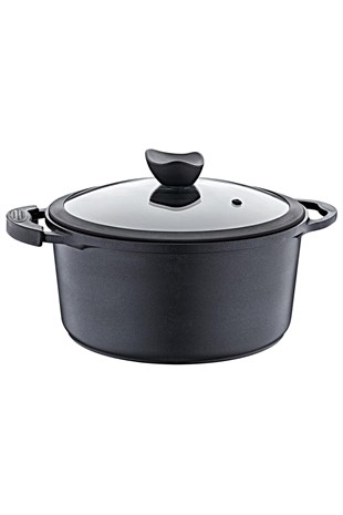 Olika Palladium 24 Cm Siyah Derin Tencere PD2404 