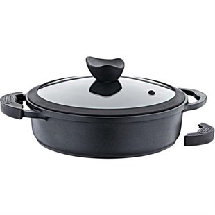 Olika Palladium 28 cm Siyah Kısa Tencere PK2804 