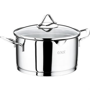 Oms 2039 Ağızdan Dökme Süzgeçli Derin Çelik Tencere 22 Cm 