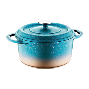 OMS 3049 Ocaliptus 7 Parça Granit Döküm Tencere Takımı Mentol 