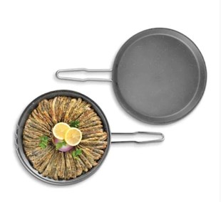 OMS 3223 Granit Çift Taraflı Hamsi Tavası 32 Cm Gri 