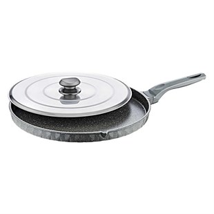 Oms 3291 Metal Kapaklı 36 Cm Balık Gözleme Bazlama Tavası Gri 