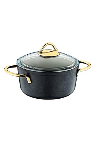 Oms 7 Parça Granit Diamond Çelik Tencere Seti Cam Kapak 3019 